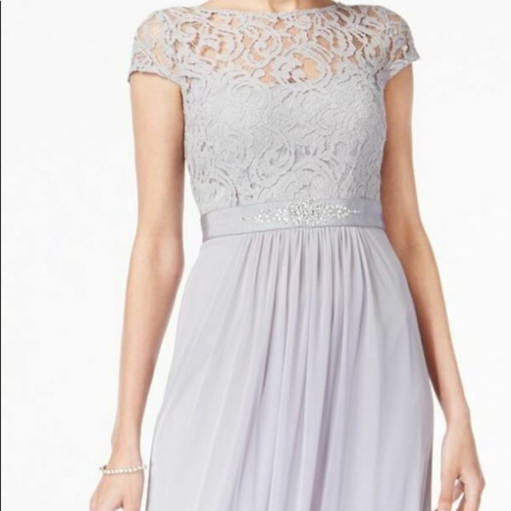 Adrianna Pappel Lace Illusion Gown